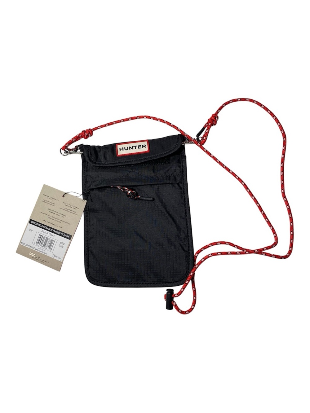 New Hunter Original Packable Phone Pouch Black Nylon Travel Water Tear Resistant